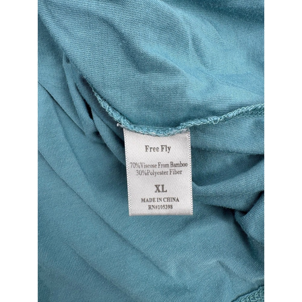Free Fly Hoodie Mens XL Blue Green Pullover Bamboo Blend Lightweight Performance - Picture 7 of 7